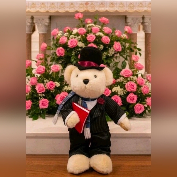 Cherished Teddies Other - Cherished Teddies Preacher in suit, hat scarf, red book Teddy Bear Plush 18"